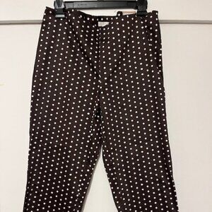 NWT Chico's Ultimate Fit Crop Pant Brown polka dot pattern, sz 1.5 (Womens 10M)